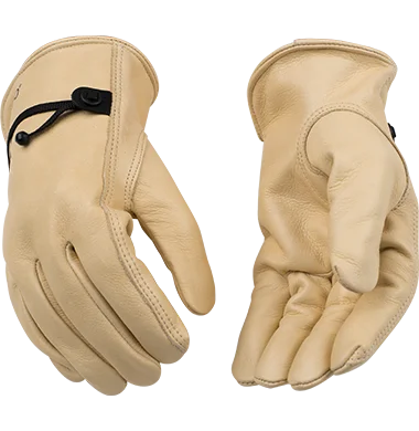 glove with sharp feel-  Kinco 99 Tan Full Grain Cowhide Adjustable Ball and Tape Pull-Strap Cuff Leather Hem Keystone Thumb (One Dozen)