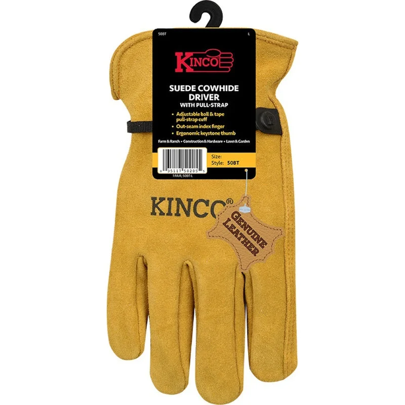 glove for chic touch-  Kinco Men's Indoor/Outdoor Driver Gloves Gold XL 1 pair