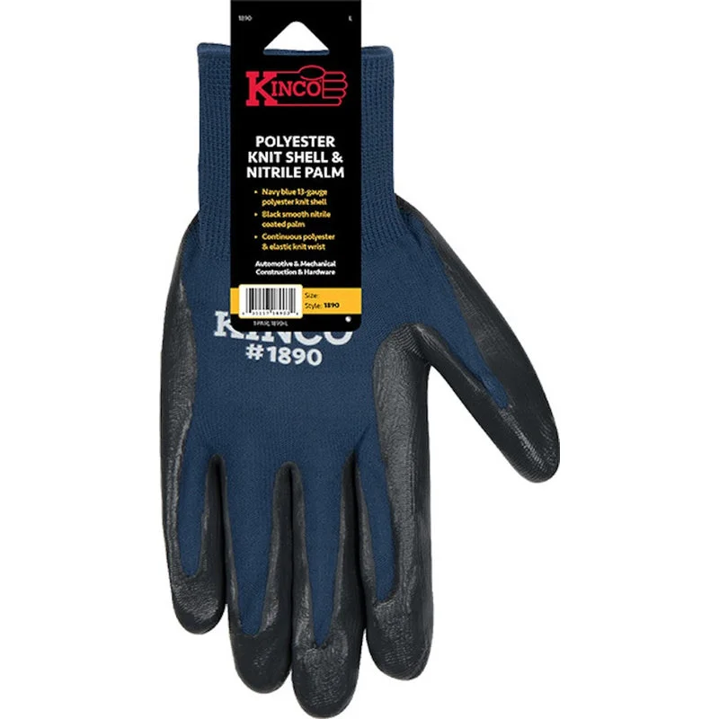 glove with unique edge-  Kinco Men's Indoor/Outdoor Knit Wrist Cuff Gloves Navy L 3 pk