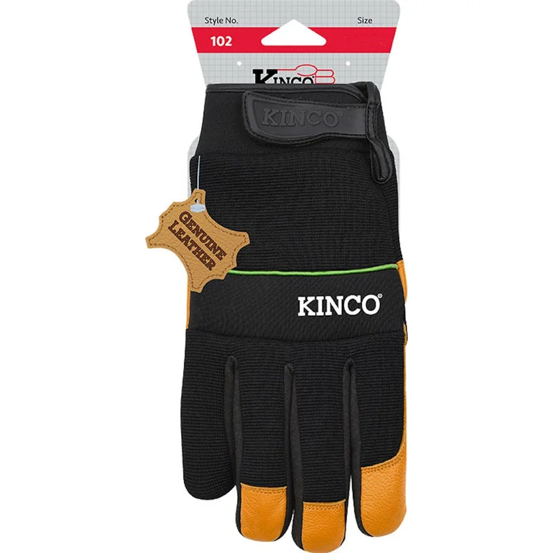 glove for active guys-  Kinco Premium Men's Indoor/Outdoor Hybrid Driver Gloves Black/Orange L 1 pair