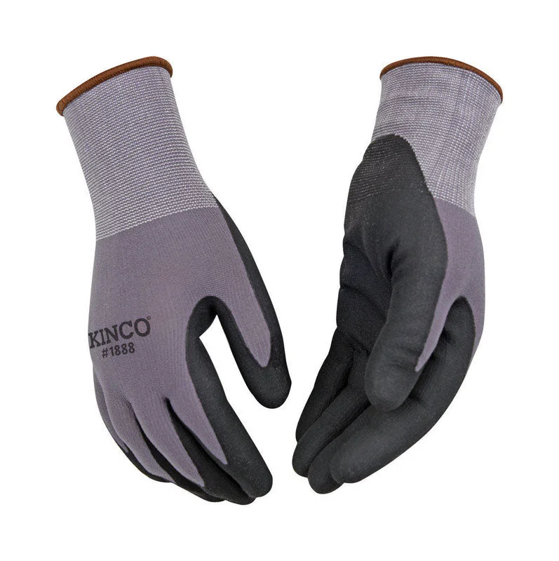 glove with lightweight-  Kinco Men's Indoor/Outdoor Nitrile Palm Work Gloves Black/Gray M 1 pk