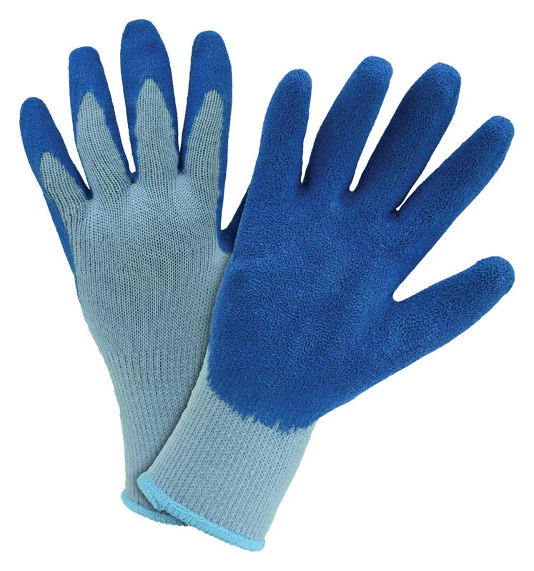 glove with warm feel-  West Chester Men's Indoor/Outdoor Dipped Work Gloves Blue/Gray L