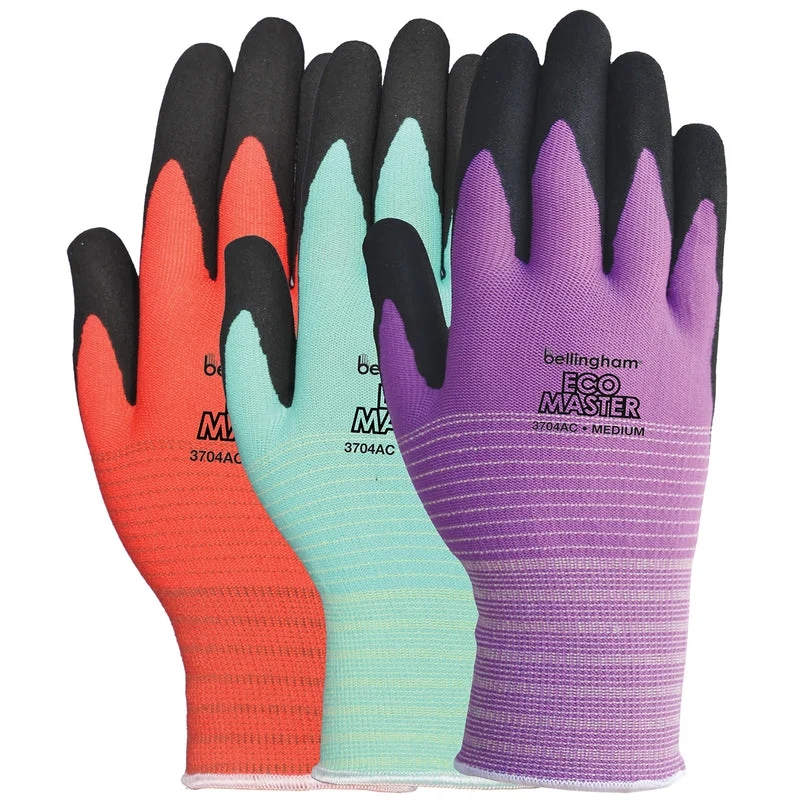 glove with cool feel-  Bellingham Palm-dipped Work Gloves Assorted S 3 pk