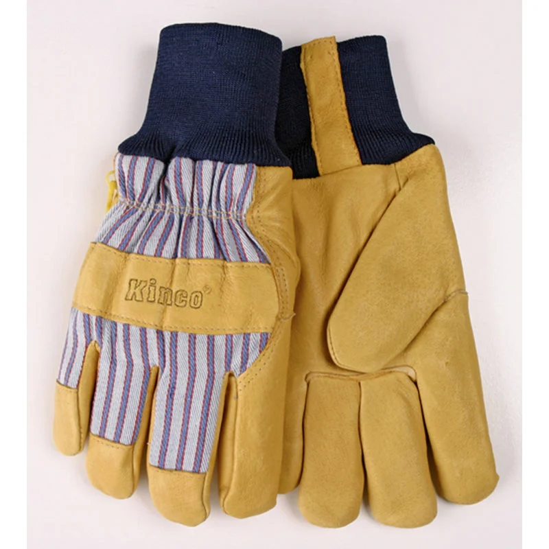 glove with sporty look-  Kinco Men's Outdoor Knit Wrist Work Gloves Yellow S 1 pair