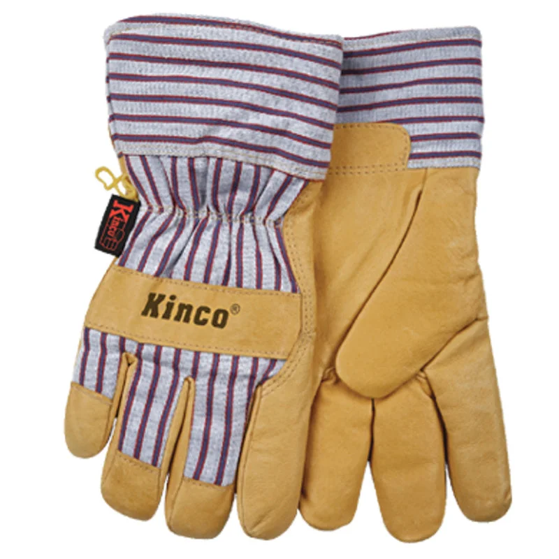 glove with classic vibe-  Kinco Men's Outdoor Suede Work Gloves Yellow L 1 pair