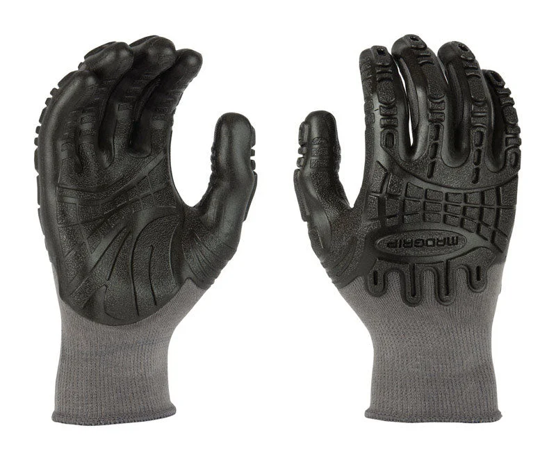 glove for stylish touch-  MadGrip Thunderdome Unisex Coated Work Gloves Black XL 1 pair