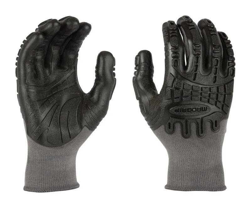 glove with vibrant edge-  Madgrip Thunderdome Unisex Coated Work Gloves Black L 1 pair