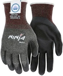 glove with bright-  MCR Safety Medium Ninja® Max 10 Gauge Dyneema® Cut Resistant Gloves With Nitrile Coated Palm