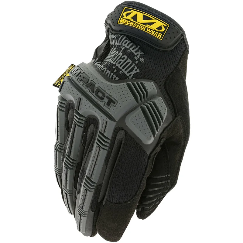 glove with clean edge-  Mechanix Wear M-Pact Men's Indoor/Outdoor Impact Gloves Black/Gray L 1 pair