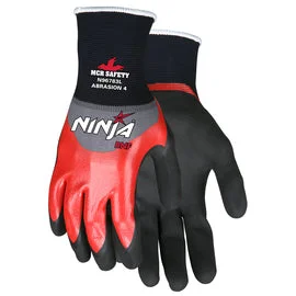 glove for adventurers-  Memphis Glove Large Ninja® BNF 15 Gauge NFT® And BNF Palm And Fingertip Coated Work Gloves With Nylon And Spandex Liner And Knit Wrist