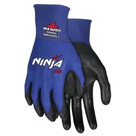 glove for chic edge-  Memphis Glove Large Ninja® Lite 18 Gauge Polyurethane Palm And Fingertips Coated Work Gloves With Nylon Liner And Knit Wrist