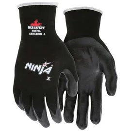 glove with bright vibe-  Memphis Glove Medium Ninja® X 15 Gauge Bi-Polymer Palm And Fingertips Coated Work Gloves With Nylon And Lycra® Liner And Knit Wrist