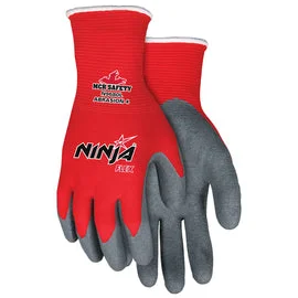 glove with modern look-  Memphis Glove Small Ninja® Flex 15 Gauge Latex Palm And Fingertips Coated Work Gloves With Nylon Liner And Knit Wrist