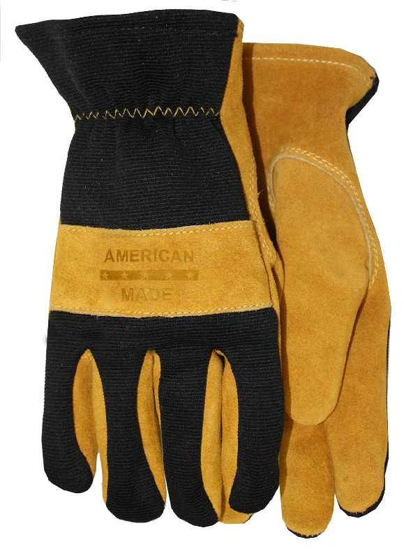 glove with classic vibe-  Midwest 176 Suede Leather Knuckle Strap Gloves (One Dozen)