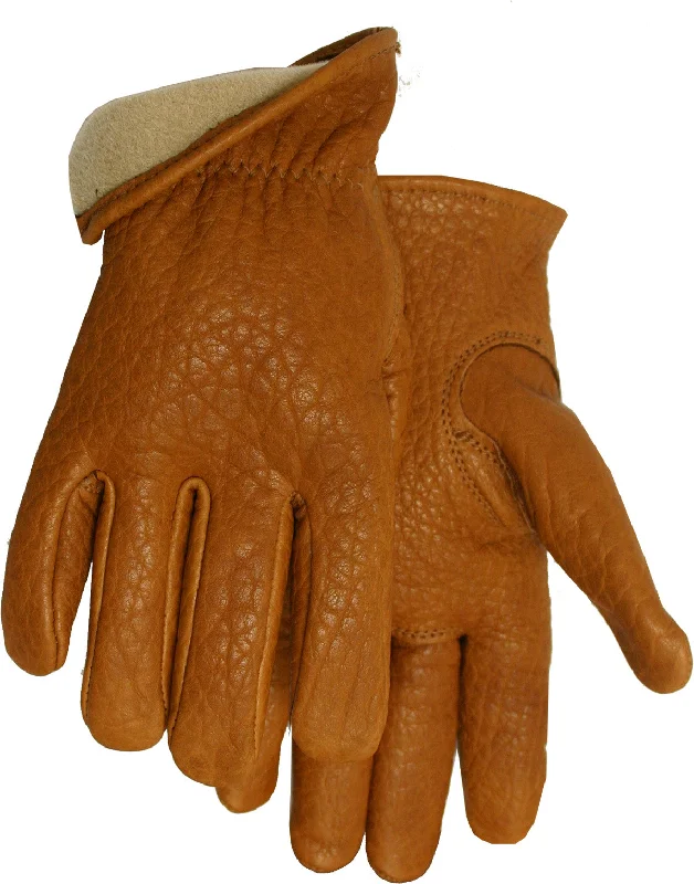 glove with clean finish-  Midwest 650V Vellux American Buffalo Leather GLoves (One Dozen)