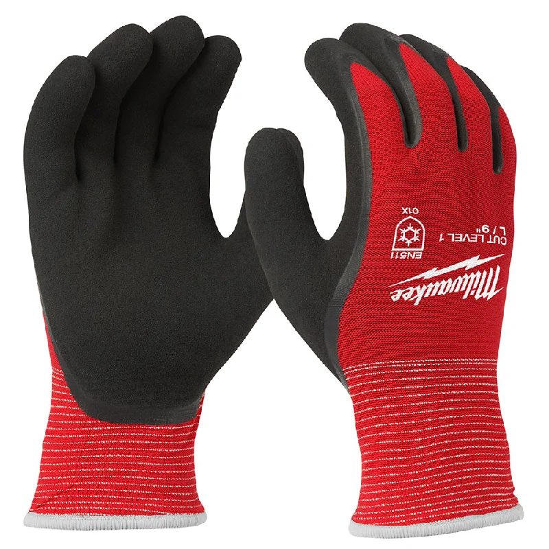 glove with bold vibe-  Milwaukee 48-22-8912B 12 Pack Cut Level 1 Insulated Gloves - L