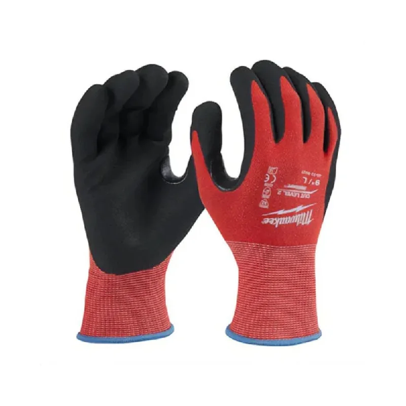 glove for chic feel-  Milwaukee 48-22-8927B Cut Level 2 Nitrile Dipped Gloves - Large - Bulk 12PK