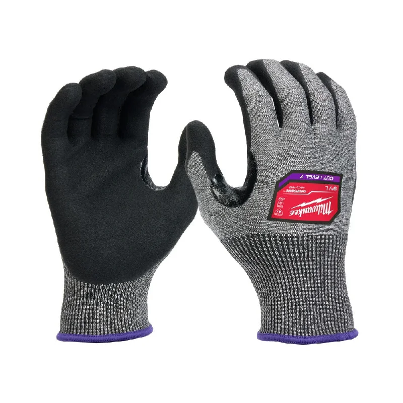 glove with vibrant feel-  Milwaukee 48-73-7012 Cut Level 7 High-Dexterity Nitrile Dipped Gloves - L