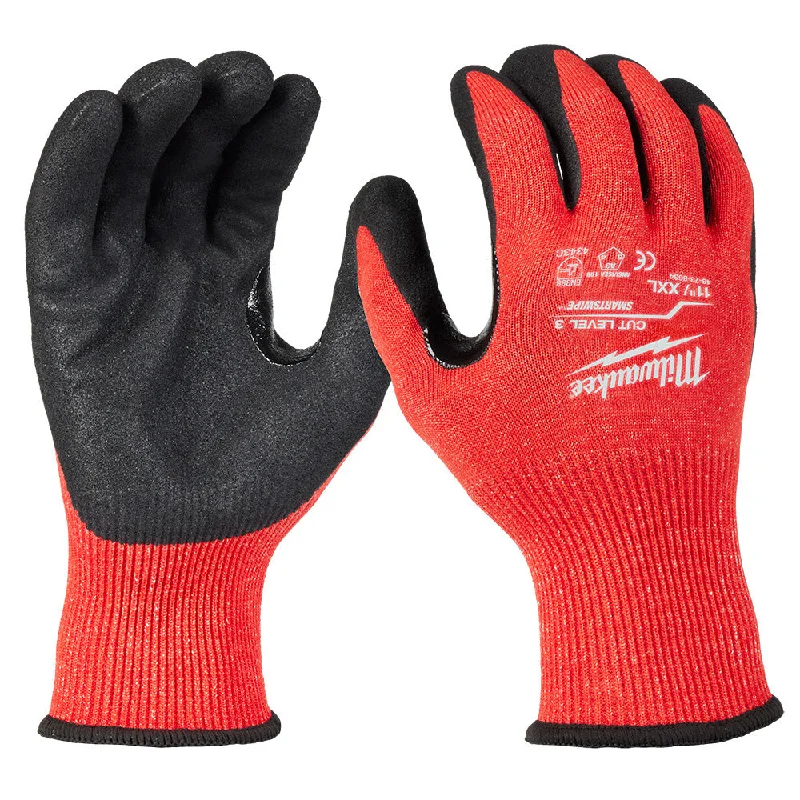 glove for water-  Milwaukee 48-73-8634E Cut Level 3 Nitrile Dipped Gloves - XXL