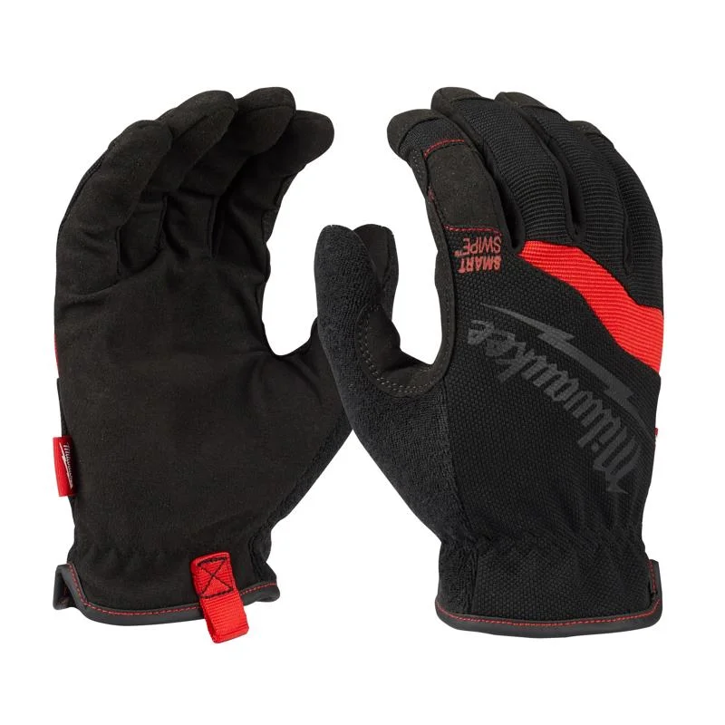 glove with solid vibe-  Milwaukee  FreeFlex  Spandex/Synthetic Leather  Work Gloves  Black/Red  XL  1 pair