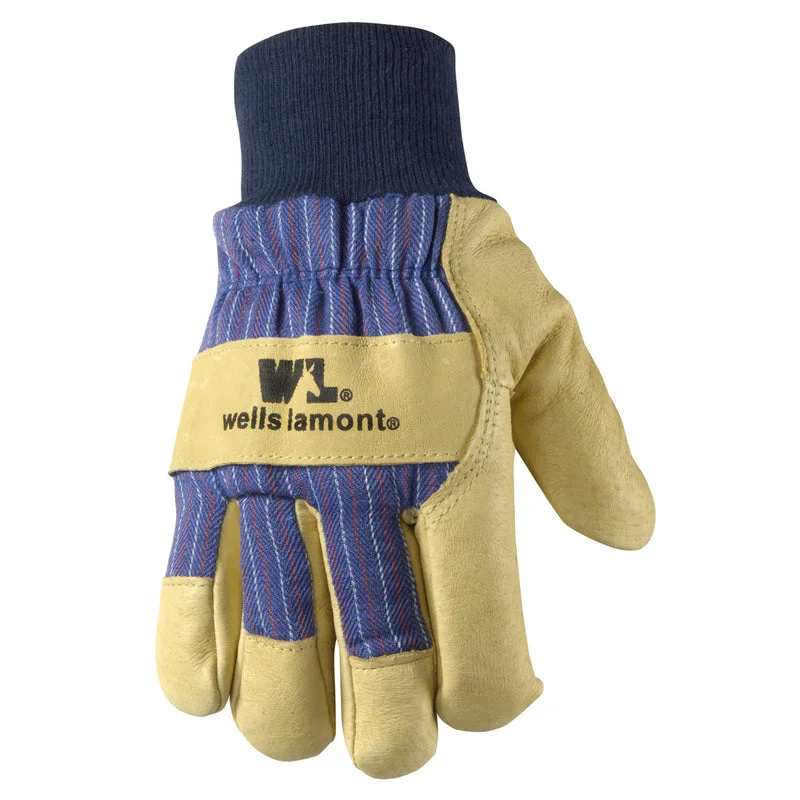 glove with artistic-  Wells Lamont Men's Outdoor Cold Weather Work Gloves Blue/Tan XXL 1 pk