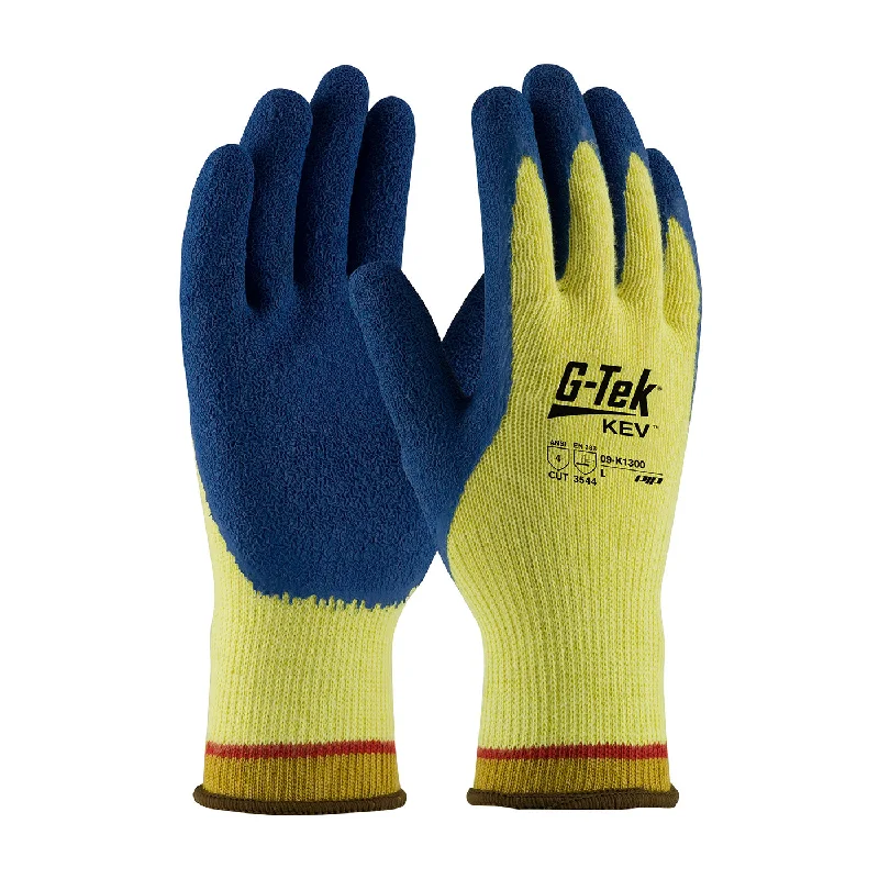 glove for subtle touch-  PIP 09-K1300 G-Tek KEV Seamless Knit Kevlar with Latex Coated Crinkle Grip Safety Glove (One Dozen)