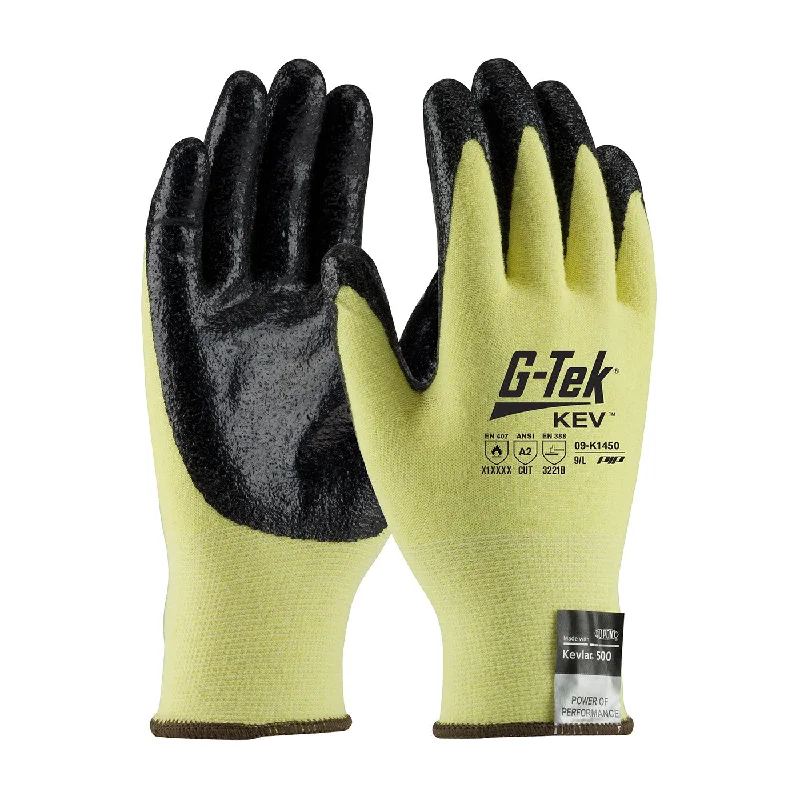 glove with sharp-  PIP 09-K1450 G-Tek KEV Seamless Knit Kevlar/Elastane Glove with Nitrile Coated Smooth Grip Safety Glove(One Dozen)