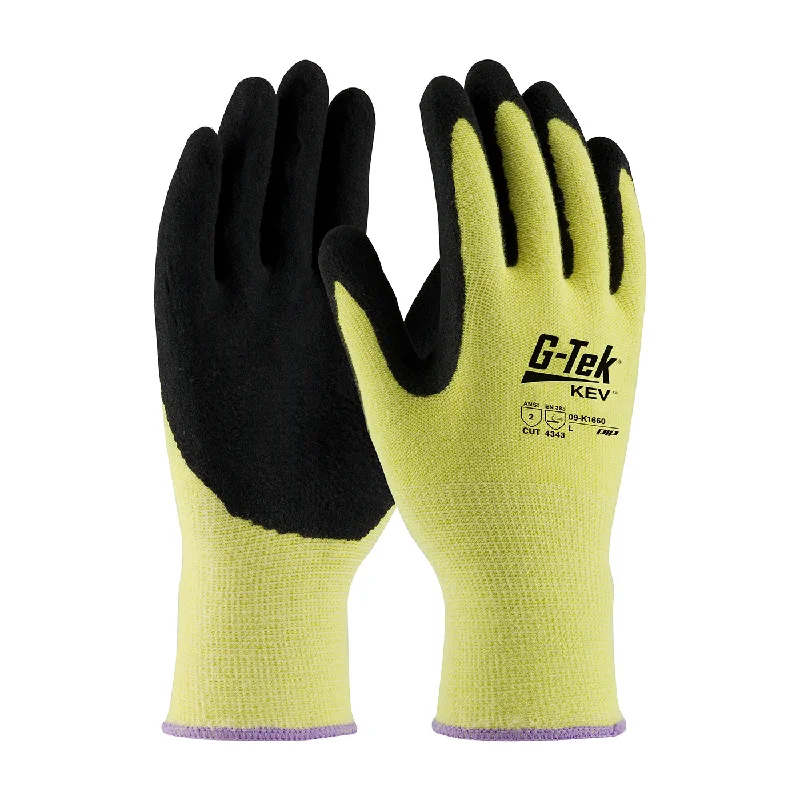 glove with colorful-  PIP 09-K1660 G-Tek KEV Seamless Knit Kevlar with Double-Dipped Nitrile Coated MicroSurface Grip Medium Weight Safety Glove(One Dozen)