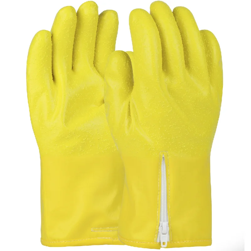 glove for trendy-  PIP 102 QRP PolyTuff 11" Cold Handling Polyurethane with Thermal Cotton Lining Safety Glove(OnePair)