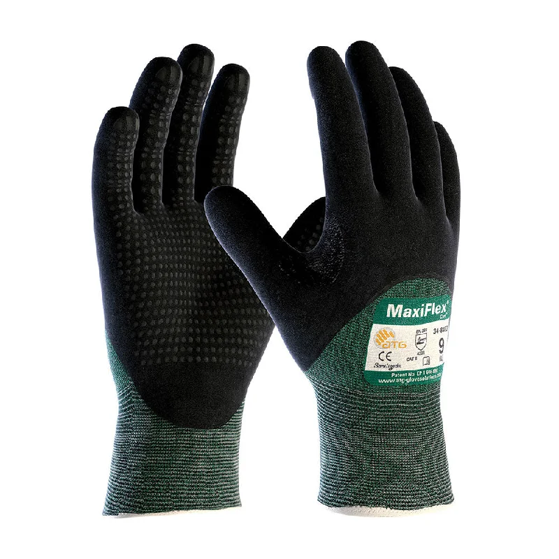 glove for unique-  PIP 34-8453/L Maxiflex Cut By ATG, Black Micro-Foam Nitrile Coated, Large