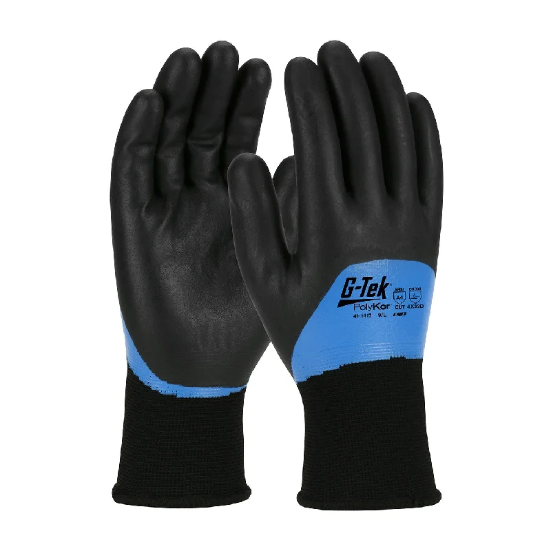 glove for casual wear-  PIP 41-1417 G-Tek Seamless Knit PolyKor Blend with Acrylic Liner and Double-Dipped Nitrile Foam Grip Safety Glove(One Dozen)