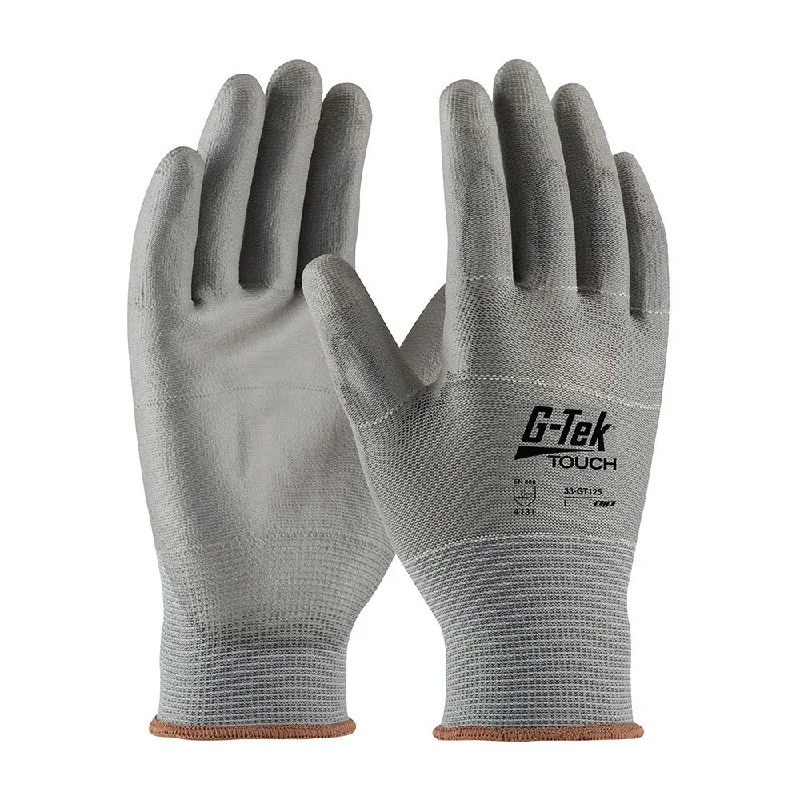 glove with durability-  PIP Industrial Products 33-GT125/L Seamless Knit Nylon Polyester Glove, Polyurethane Coated, Large