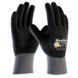 glove for sporty-  Protective Industrial Products Large MaxiFlex® Ultimate by ATG® 15 Gauge Black Nitrile Full Hand Coated Work Gloves With Gray Nylon And Elastane Liner And Continuous Knit Wrist