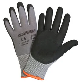 glove with modern vibe-  Protective Industrial Products Large PosiGrip® 15 Gauge Nitrile Coated Work GlovesAnd Knit Wrist