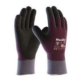 glove for trendy-  Protective Industrial Products Medium MaxiDry® Zero™ 15 Gauge MicroFoam Nitrile Full Coated Work Gloves With Nylon/Elastane Liner And Knit Wrist Cuff