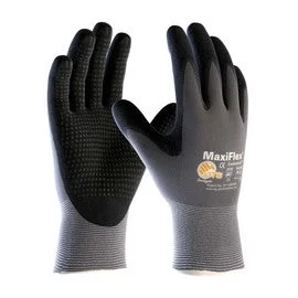 glove with breathable-  Protective Industrial Products Small MaxiFlex® Endurance by ATG® 15 Gauge Black And Microdot Nitrile Palm And Finger Coated Work Gloves With Gray Nylon And Lycra® Liner And Continuous Knit Wrist