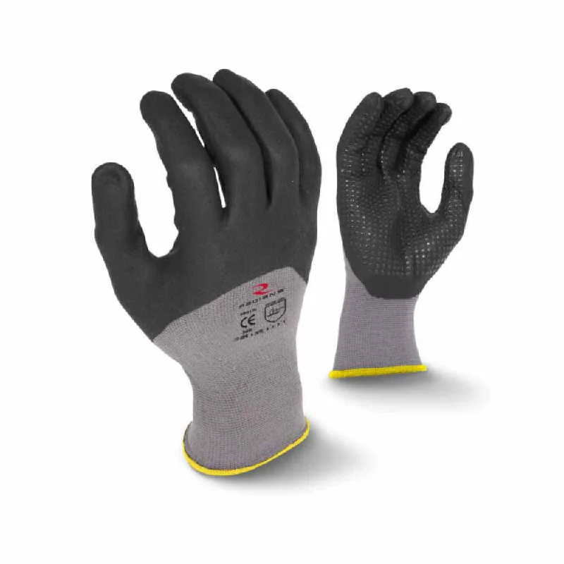 glove with striking-  Radians RWG12L 15g Nylon Spandex Shell 3/4 Foam MicroDot Dip Glove Large