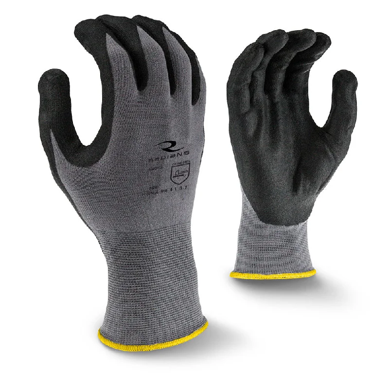 glove with elegant touch-  Radians RWG13-L Large Gray Foam Nitrile Nylon Gloves, 4131