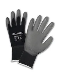 glove for trendy-  RADNOR™ 2X 15 Gauge Polyurethane Palm And Finger Coated Work Gloves With Nylon Liner And Knit Wrist