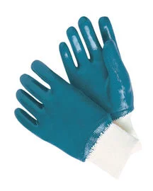 glove for modern-  RADNOR™ Large Blue Nitrile Full Coated Work Gloves With Natural Jersey Liner And Knit Wrist