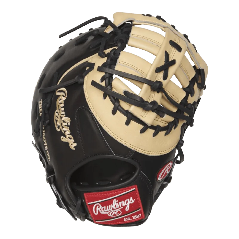 glove with cozy fit-  Rawlings 13" Inch Heart of the Hide Blonde Black First Base Mitt