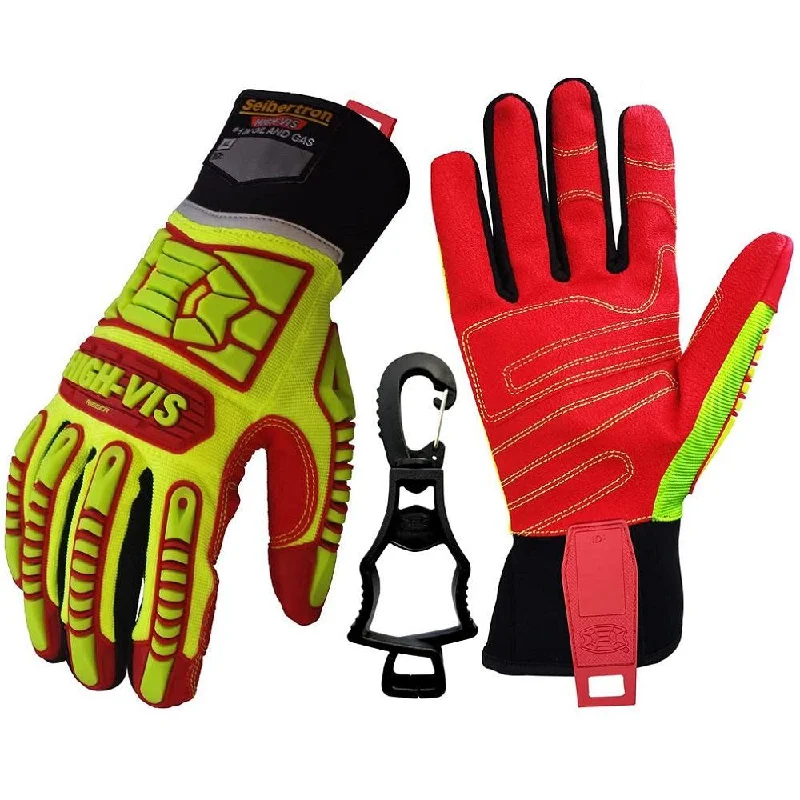 glove for stylish hands-  Seibertron HIGH-VIS HRIG Anti Impact Work Gloves Hi-Vis Oil and Gas Water Resistant Safety Heavy Duty Utility Mechanic Rigger Glove with TPR Protection Yellow Red CE EN388 4132