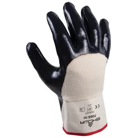 glove with vibrant vibe-  SHOWA™ Heavy Duty Nitrile Palm Coated Work Gloves With Cotton Liner And Safety Cuff