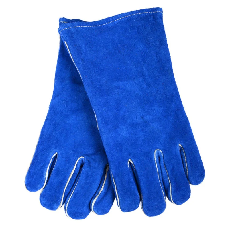 glove with breathable-  Forney 13.5 in. Leather Welding Gloves Blue L 1 pk