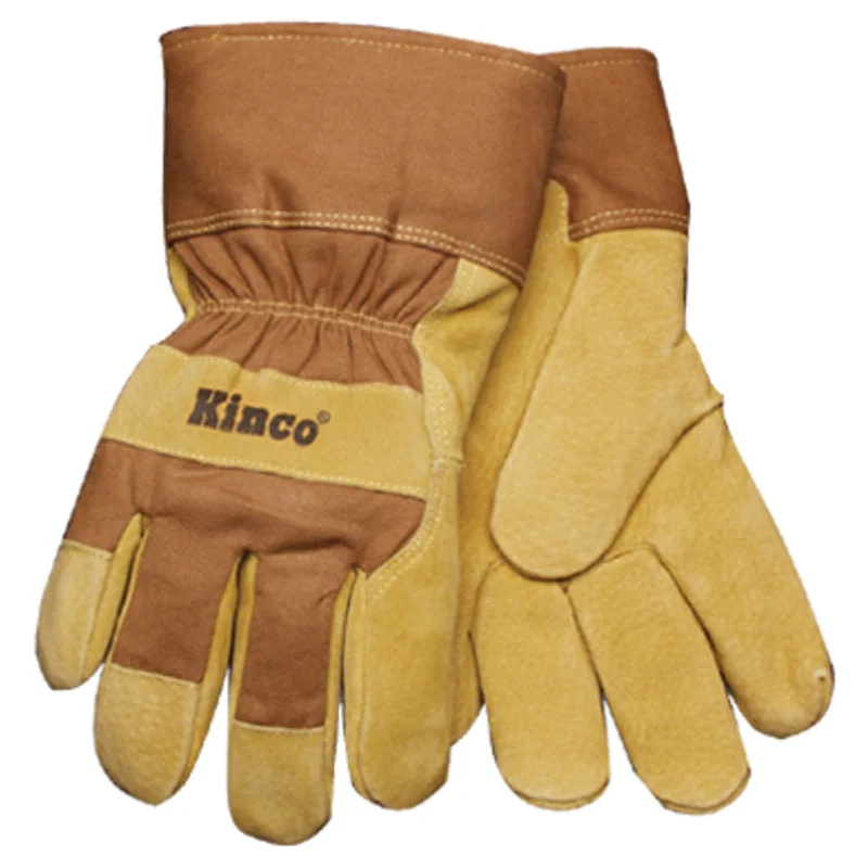 glove for professionals-  Kinco Men's Outdoor Knit Wrist Work Gloves Gold M 1 pair