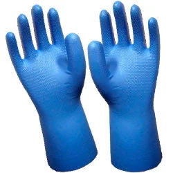 glove with high end feel-  Unsupported Unlined Blue Nitrile Gloves with Tractor Tread (25 Pairs)