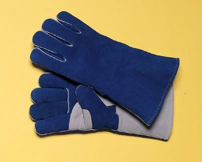 glove with windproof-  Radnor Large Blue 14" Premium Side Split Cowhide Cotton/Foam Lined Insulated Left Hand Welders Glove With Double Reinforced, Wing Thumb, Welted Fingers And Kevlar Stitching