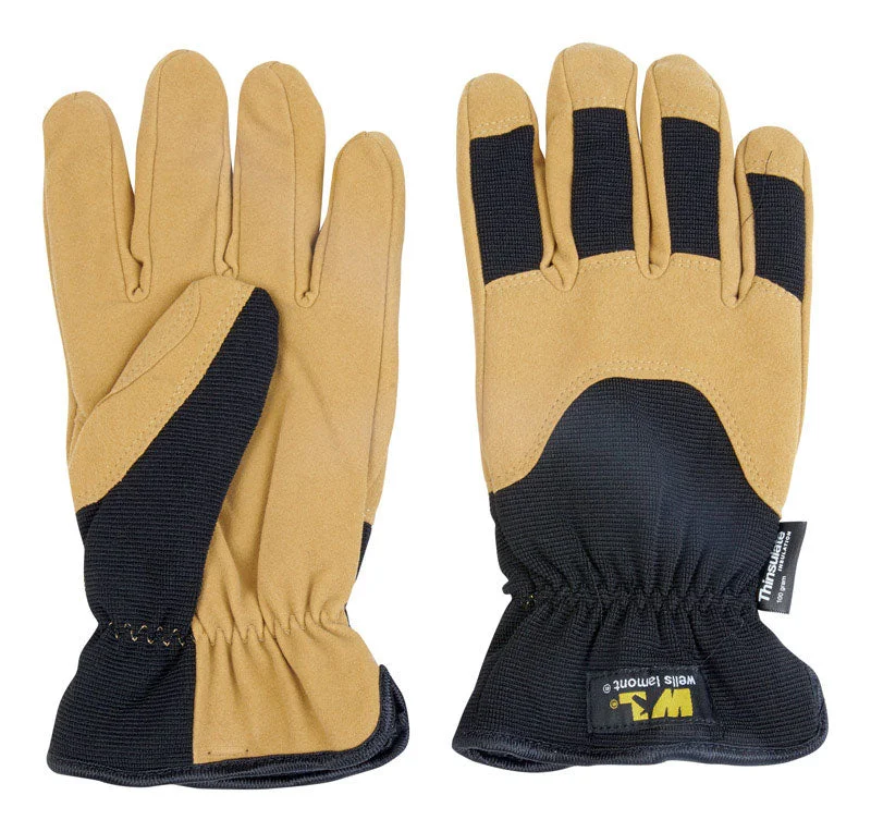 glove for timeless touch-  Wells Lamont  L  Synthetic Leather  Winter  Black  Gloves