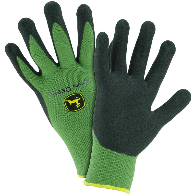 glove for stylish feel-  West Chester John Deere Unisex Nitrile Coated Foam Palm Dipped Gloves Black/Green L 1 pair (Pack of 3)