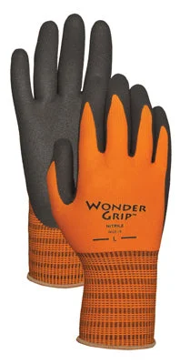 glove for daily vibe-  Wonder Grip Black/Orange Large Nitrile Palm Gloves